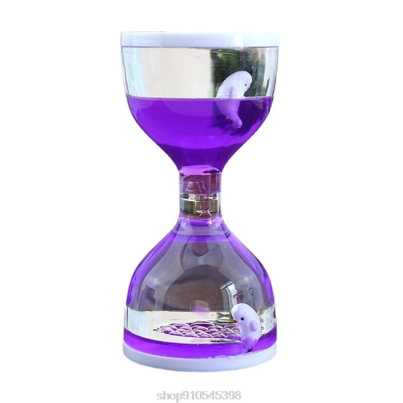 Liquid Motion Bubbler Timer Desk Sensory Toy Animal Floating Oil Hourglass for Fidgeting Stress Relief N25 20: Purple