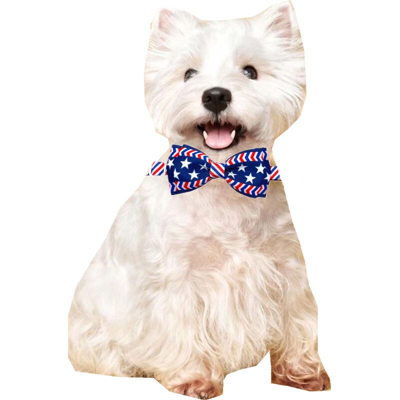 Pajarita para el día de la Independencia Americana para mascotas, Collar ajustable para perros, corbatas para perros, accesorios de aseo para perros, pajarita para mascotas, 50/100 piezas