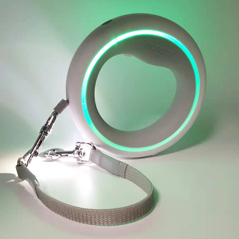 Original MOESTAR UFO Retractable Pet Leash 2 Plus Dog Traction Rope Flexible Ring Shape 3.0m with Rechargeable LED Light