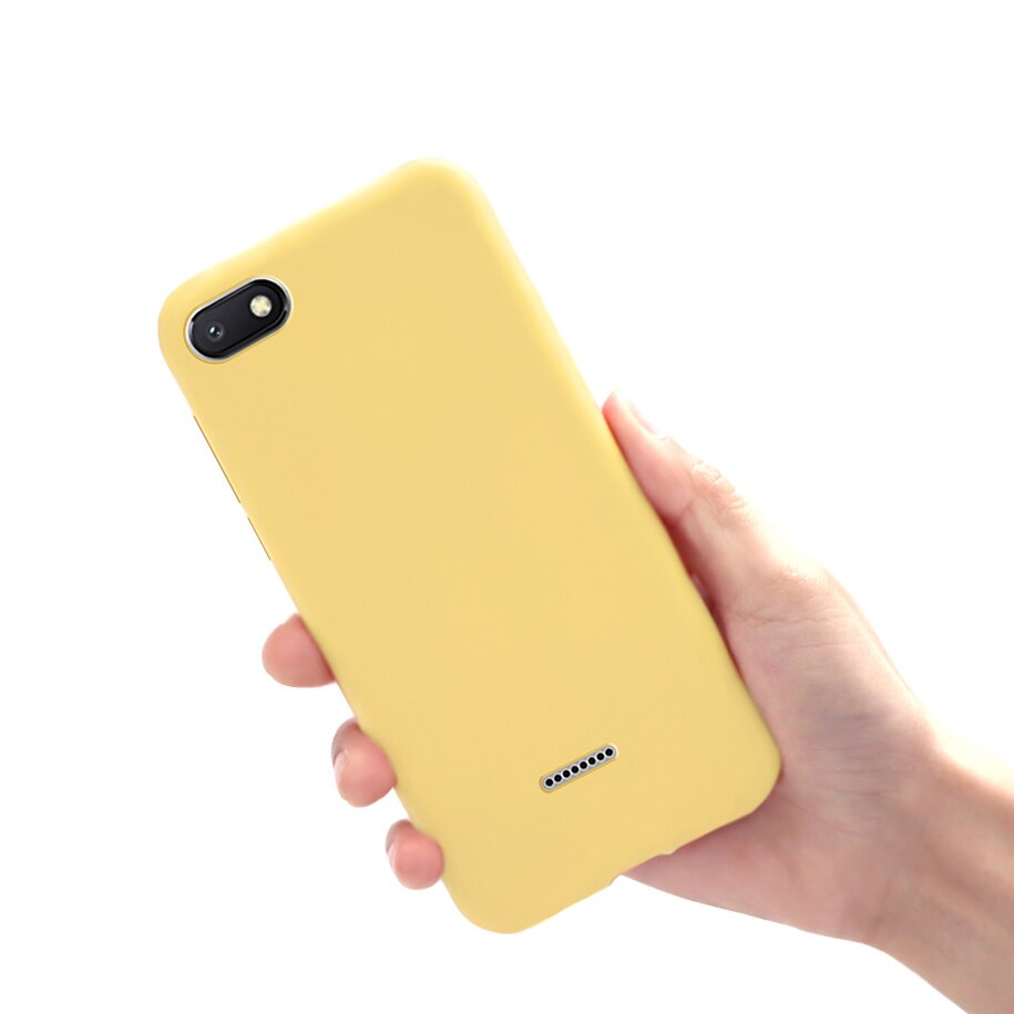 Dla Xiaomi Redmi 6A skrzynki pokrywa piękny śliczny TPU etui na telefony dla Funda Xiaomi Redmi 6A A6 cukierki kolor miękkiego silikonu skrzynki pokrywy torba: żółty