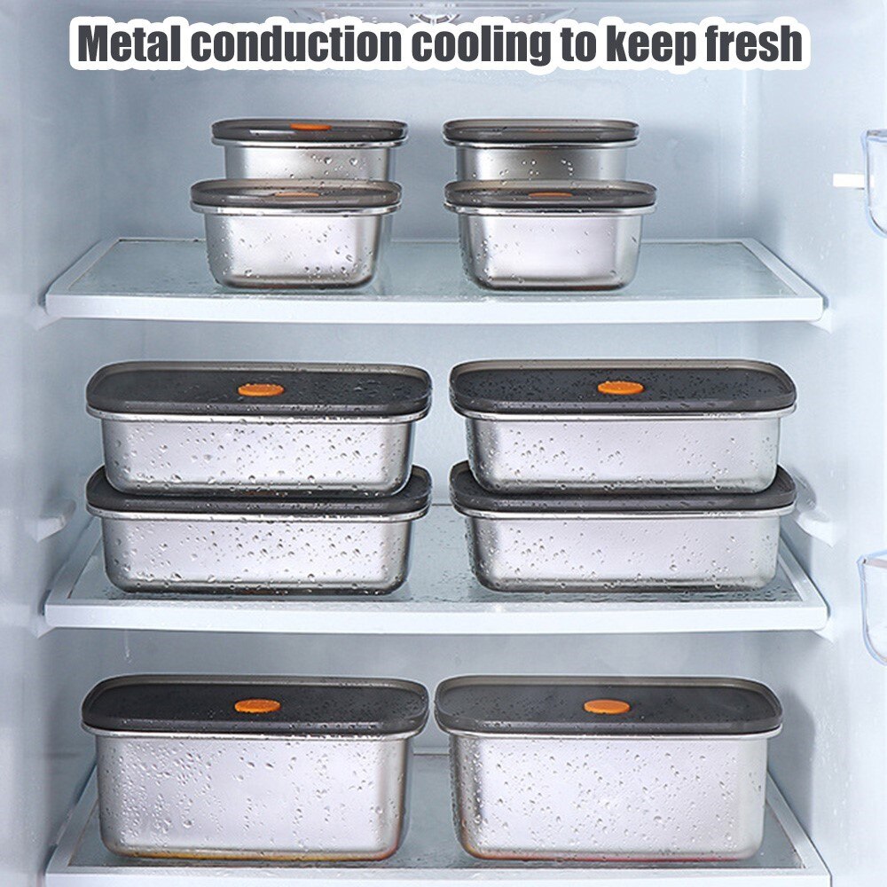 Stainless Steel Lunch Box Food Storage Box Portable Picnic Camping Outdoor Food Crisper Food Storage Container