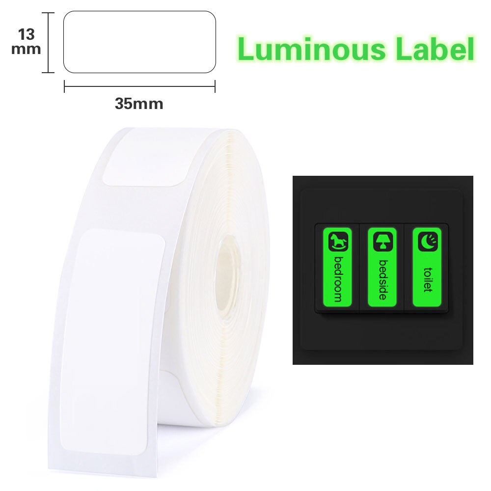 D11 Label Papier Sticker Transparant Label Tape 14*30Mm 210Pcs Wit Op Helder Label Voor Niimbot D11 etikettering Machine Schrijfmachine: Luminous Label