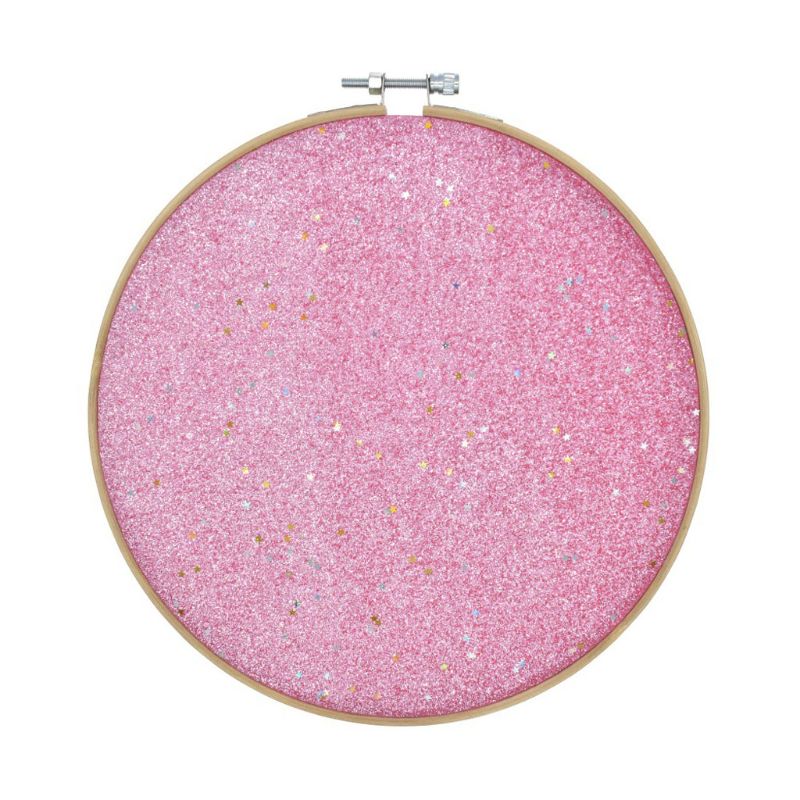 Badge Brooch Display Wall Hanging Pin Display Glitter Board Pin Holder Pin Collection Display Embroidery Hoop: Pink
