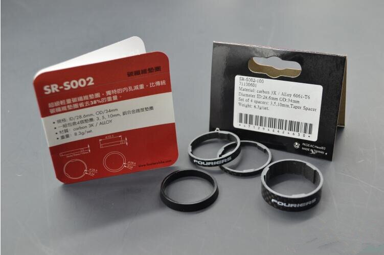 FOURIERS Bike Fork Top Cap Spacer Ultra-light weight Carbon Spacers 3/ 5 / 10mm Taper Spacer