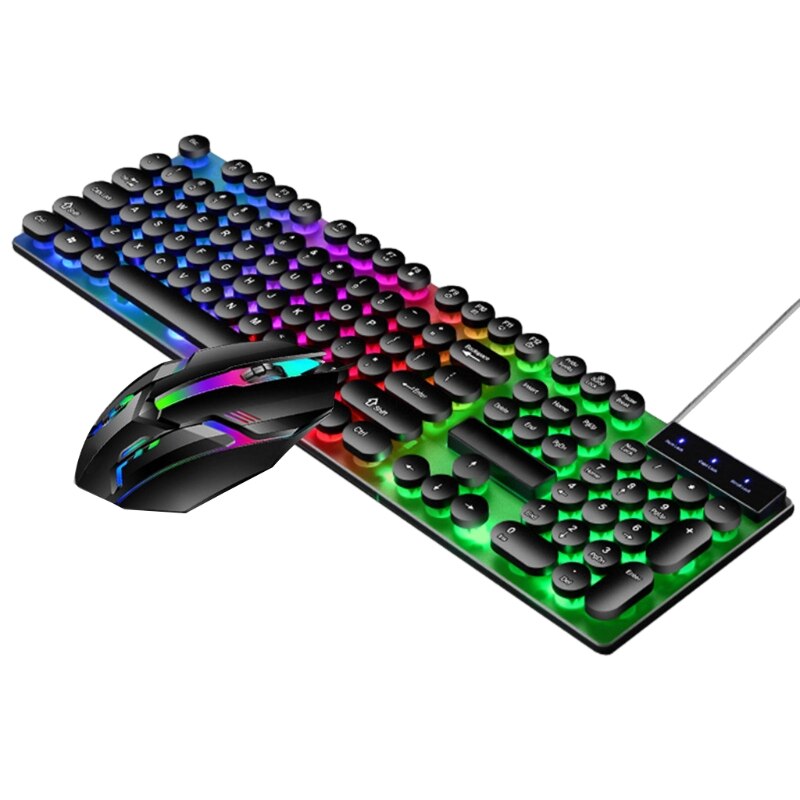 1 Set USB Interface Standard 108 keys Wired Keyboard And Wired Mouse Luminous Mechanical Gaming Keyboard: 9FF601971-SB