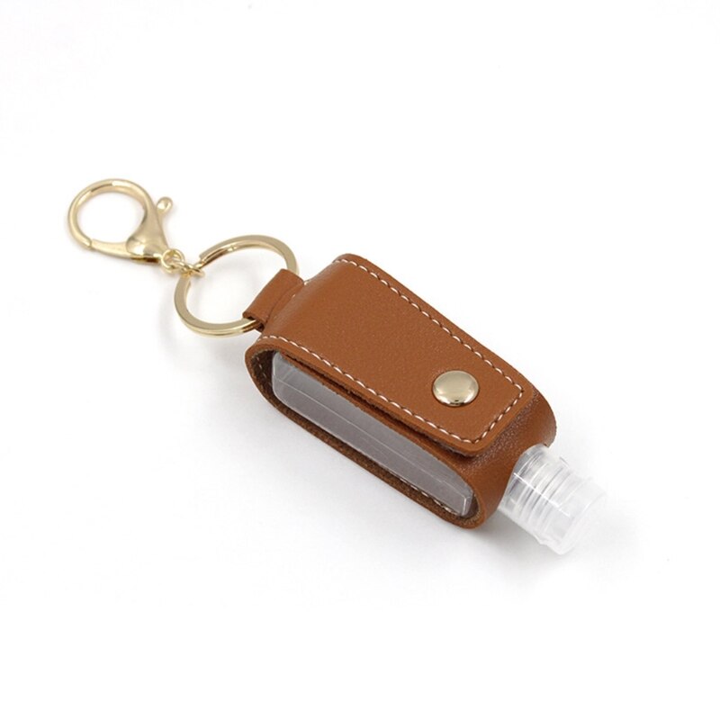 Reiseflaschen Set - Nachfüllbare Behälter - PU Leder Tasche Halter - Schlüsselanhänger - Quetschflaschen: BN2