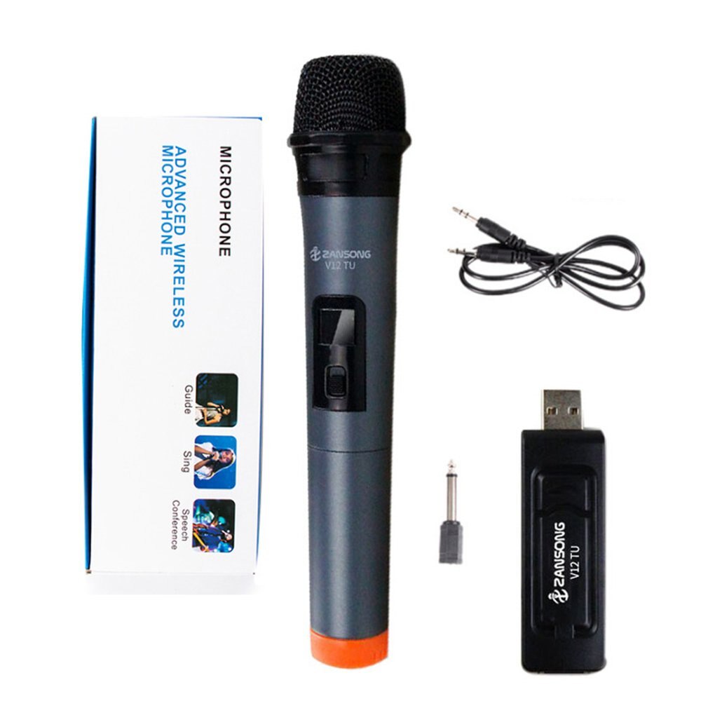 Handheld Durable Practical Wireless Singing Microphone Durable Convenient V12 for Karaoke Speech Loudspeaker: Default Title