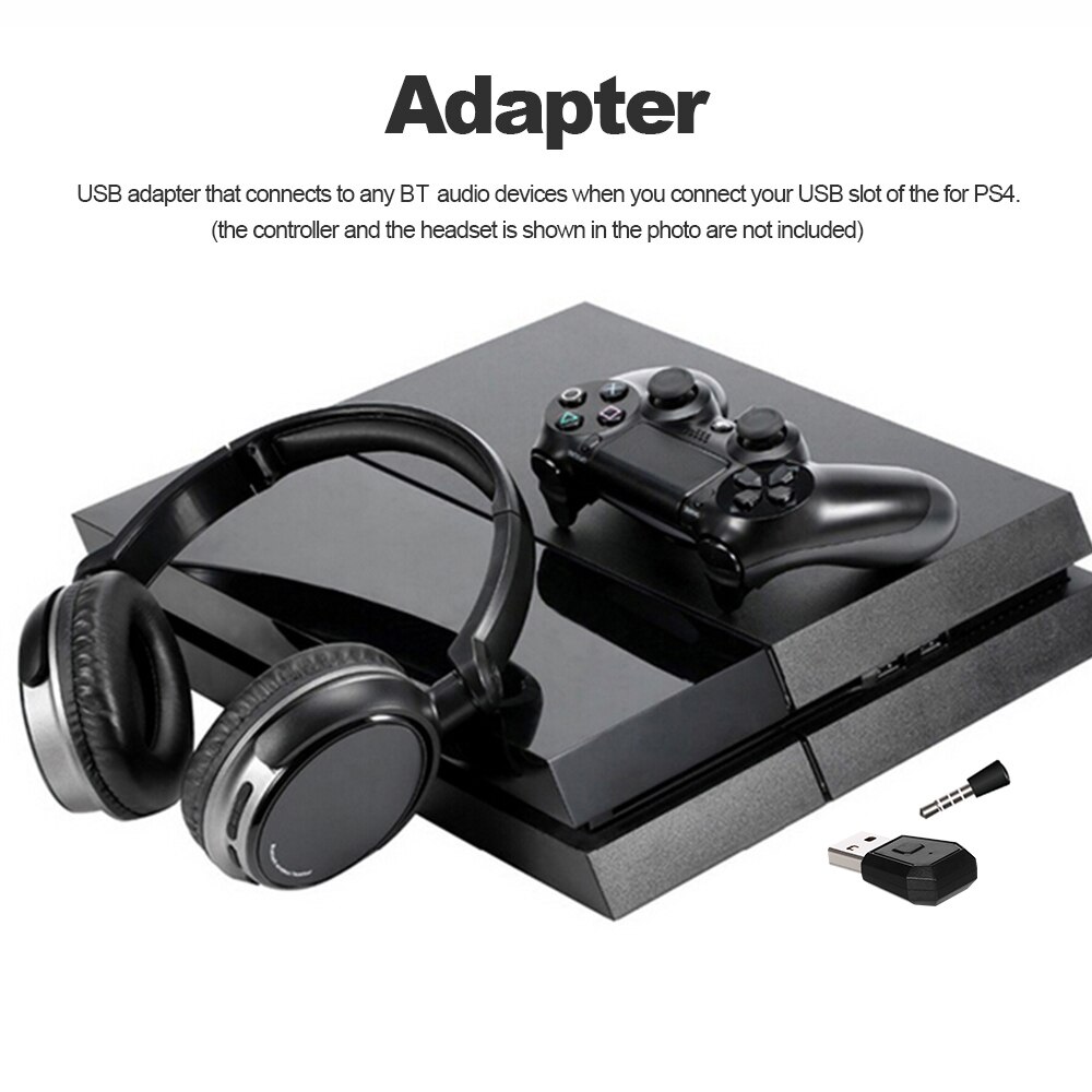 BT Receiver Wireless Headphone/Microphone Adapter with Mic BT 5.0 Dongle USB Adapter USB Dongle for P4 PS4