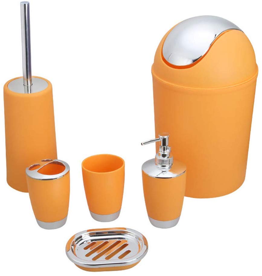 Yooap lata de lixo para hotel, itens domésticos, revestimento, plástico, banheiro, conjunto de 6 peças, acessórios para banheiro: YELLOW