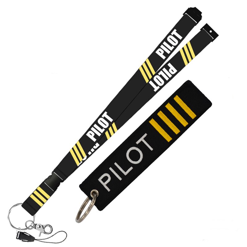 Pliot Flight Lanyard Crew Neck Strap Pilot With Key Ring for ID Card Holder Boarding Pass String Sling Aviation