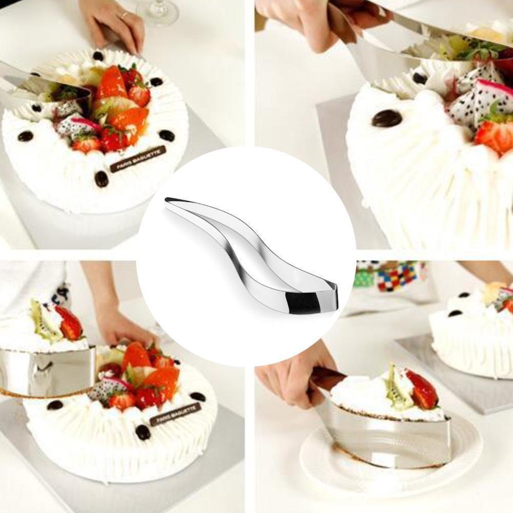 Cake Slicer Rvs Perfect Eetbare Keuken Gebruiksvoorwerp Keuken Gadgets Gadget Clip Gebogen Cutter Mold Snijden Cake Baki E4U7