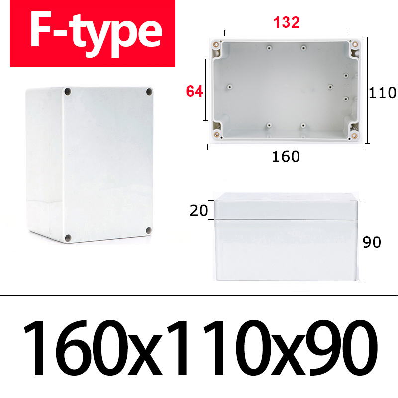 Boîte de jonction étanche ABS de type F, matériau, boîtier en plastique Ip67, coffre-fort électronique pour l'extérieur, boîte de bouton d'alimentation pour moniteur: Or
