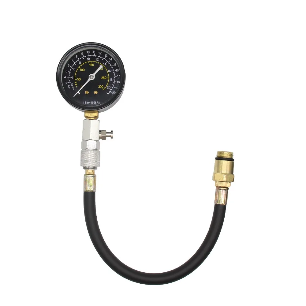 Engine Cylinder Compressions Tester Kit 0-300PSI Pressure Gauge Check Test Tool Automotive Repairing Instrument Tool: Default Title