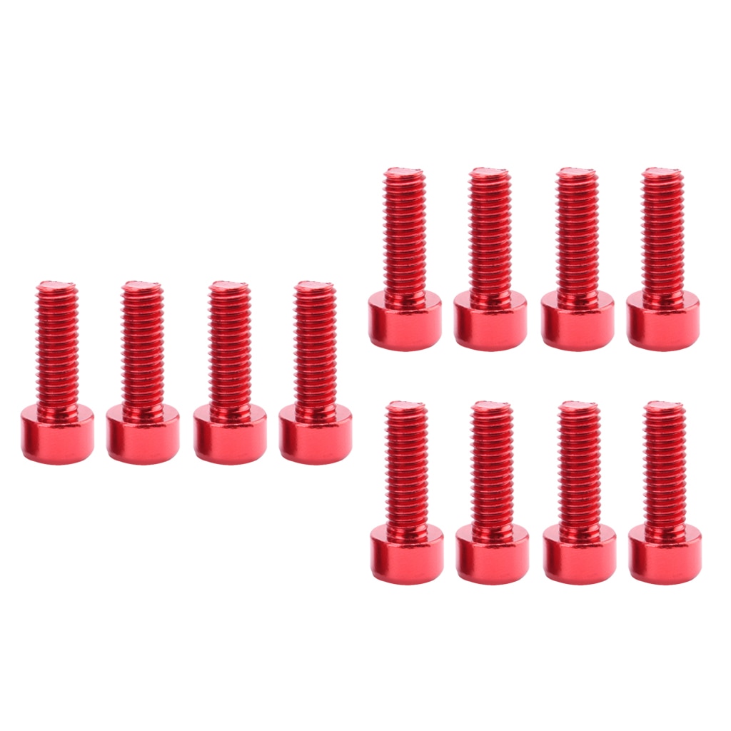 12 Stuks Lichtgewicht Fiets Bidonhouder Houder Bouten Schroeven Accessoire Rood