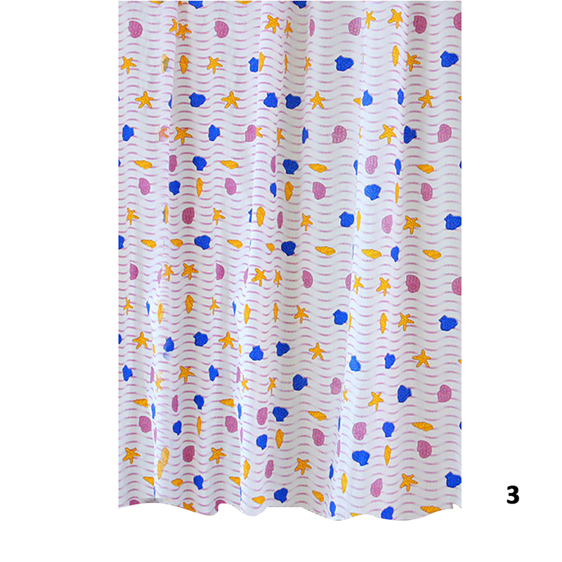 Cortina de ducha impermeable a prueba de moho, mamparas de baño con gancho, paisaje de playa impreso, cortinas de bañera, accesorios de baño