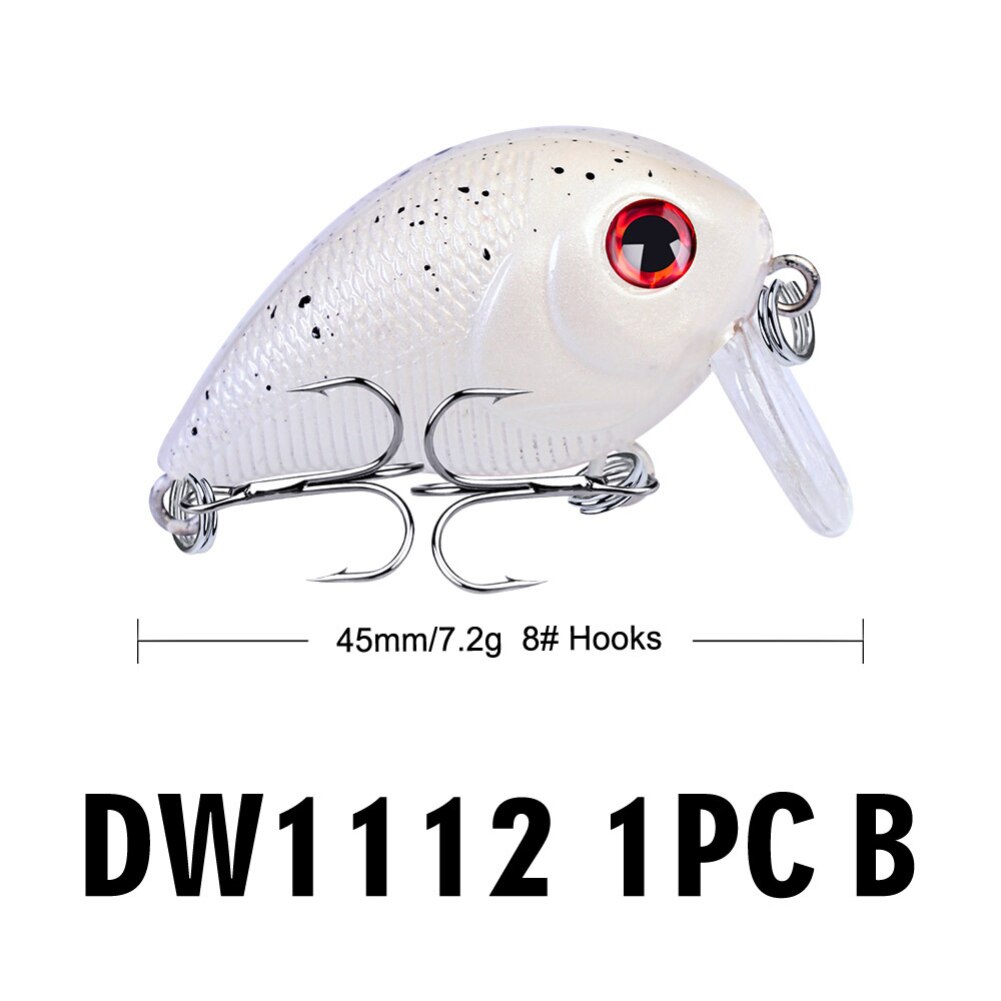 1pc 45mm/7.2g veelkleurige crank vishaak leuke vorm vishaak cirkelhaak 3d ogen met twee drievoudige haak vishaak: Dw1112 b