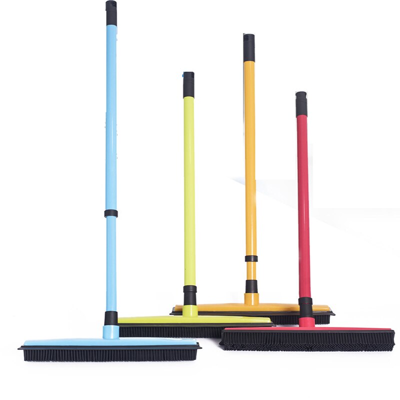 Rubber Bezem Hoofd Schoon Tapijt Pet Hair Brush Verstelbare Veegmachine Wasbaar Makkelijk Schoon Bezem Hoofden Vegen Glazenwasser