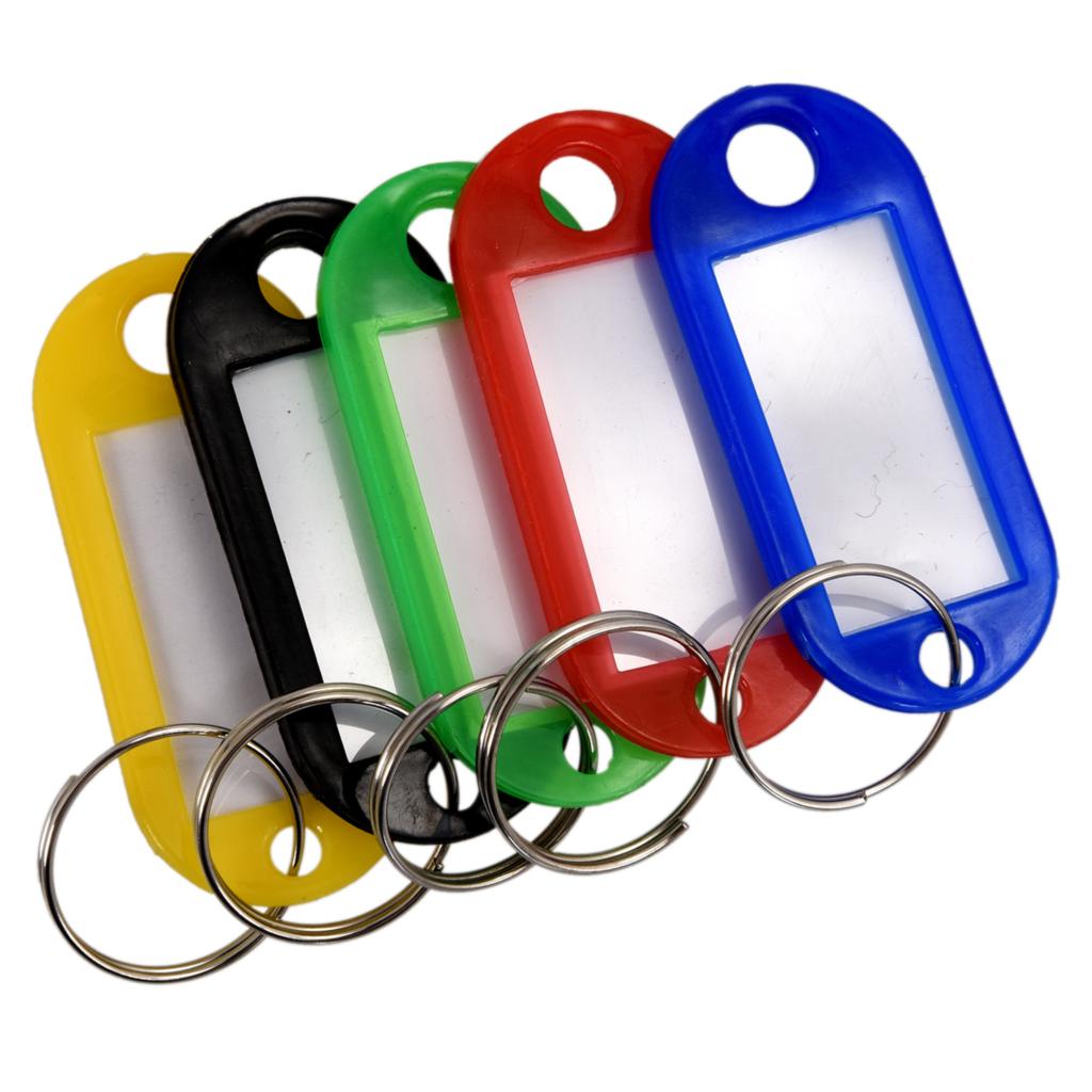 50 Stuks Plastic Sleutelhanger Key Tags Id Label Naam Tags Split Ring
