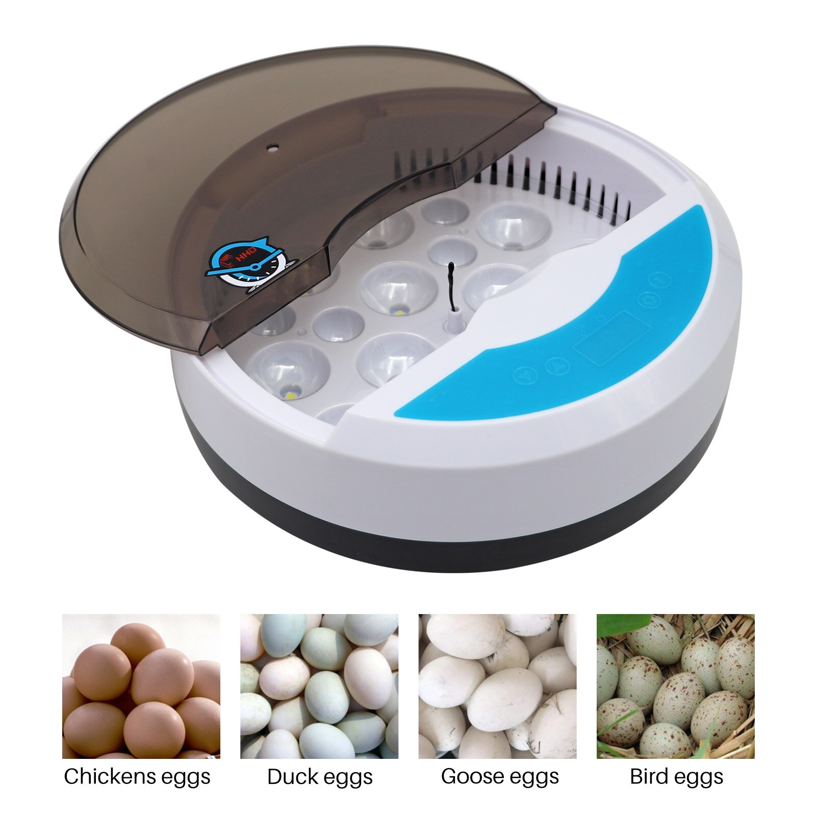 Mini 9 Egg Incubator Farm Hatching Digital Temperature Humidity Automatic Control Brooder Poultry Quail Chicken Duck Bird LED