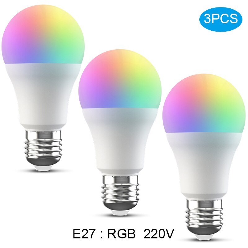 Broadlink LB27 R1 Smart WiFi Light Bulb E27 10W RGB LED Bulb Lamp For Smart Home Compatible with Alexa Google 1/2/3/4 PCS: 3 Pcs LB27