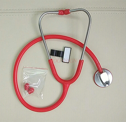 Caja de de estetoscopio trasero de plata de lujo para niños y adultos, auricular universal de un solo tubo: no7