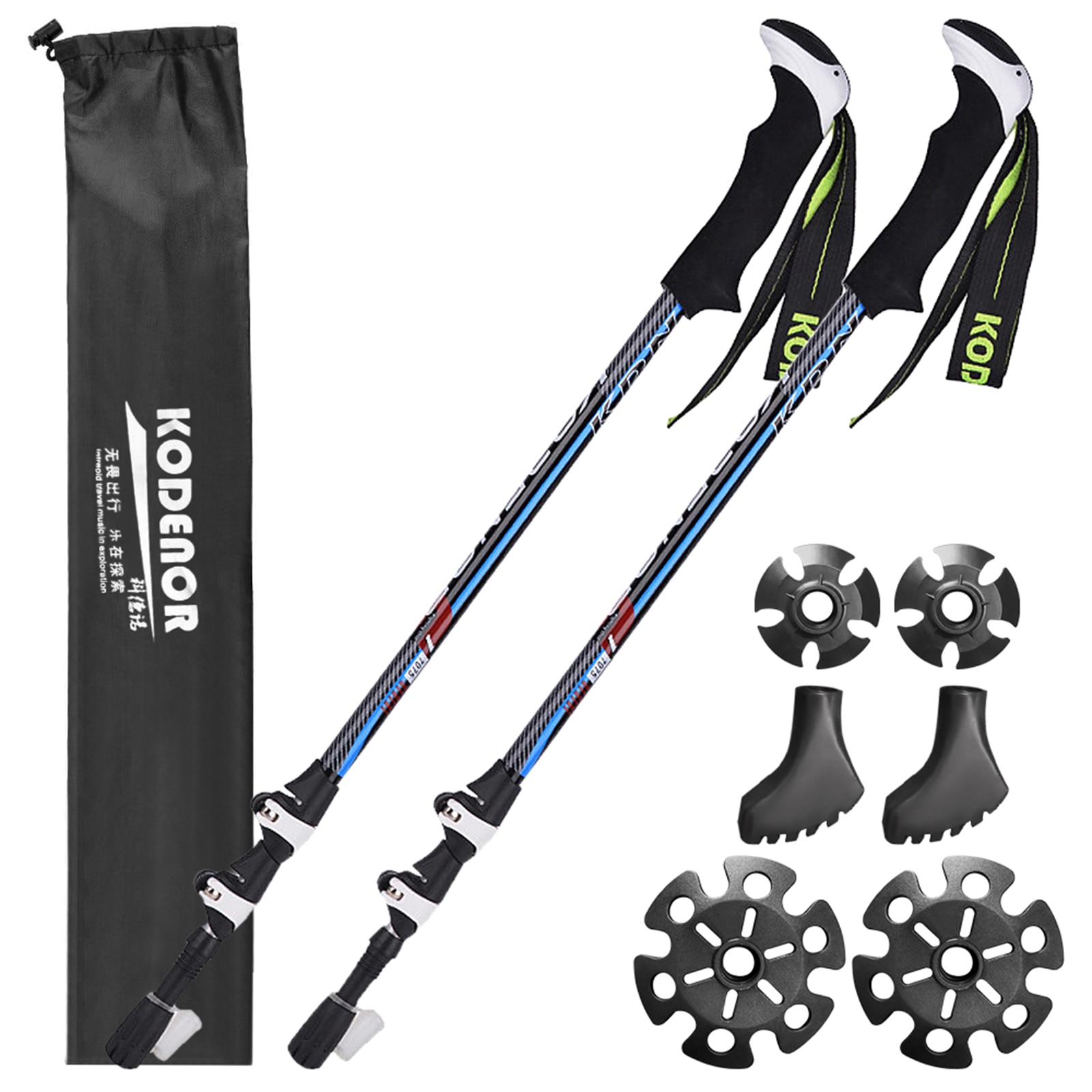2pcs/lot Trekking Poles Walking Stick Nordic Walking Cane Aluminum Ski Camping Telescopic Baton Outdoor Hiking Poles Crutches