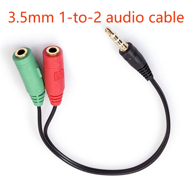 3.5Mm Rode En Groene Een-op-Twee Audio Kabel Stereo Audio Y-Splitter Kabel Adapter Microfoon plug Voor Oortelefoon