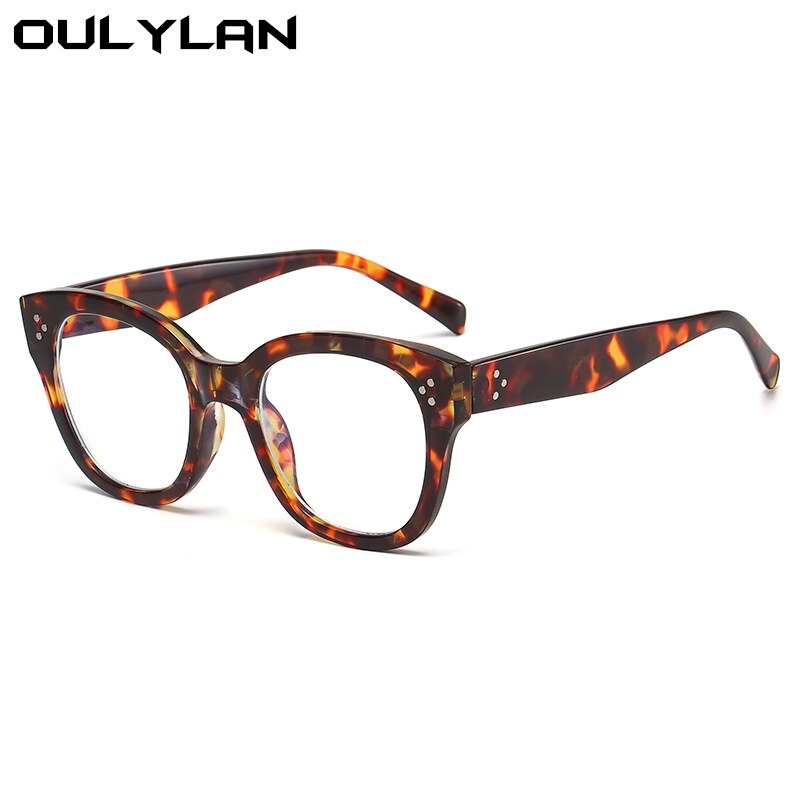 Oulylan Vierkante Anti Blauw Licht Brilmontuur Vrouwen Mannen Retro Bijziendheid Brilmonturen Dames Mode Rode Decoratieve Brillen