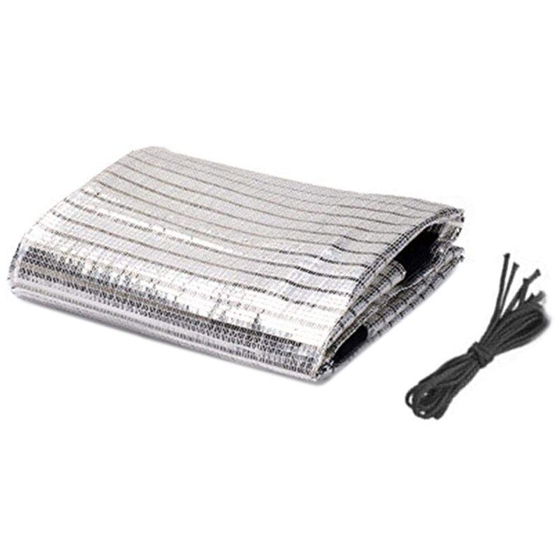 Reflekterende aluminiumsfolie skygge nett drivhus skygge nett skygge seil plante dekke nett 2 x 2m
