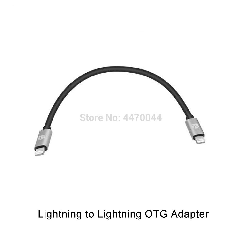 Lightning to Lightning OTG IOS Adapter Cable Line For iPhone iPad Photo Video WECHAT Chat Record Data Migration Cable: Black cable