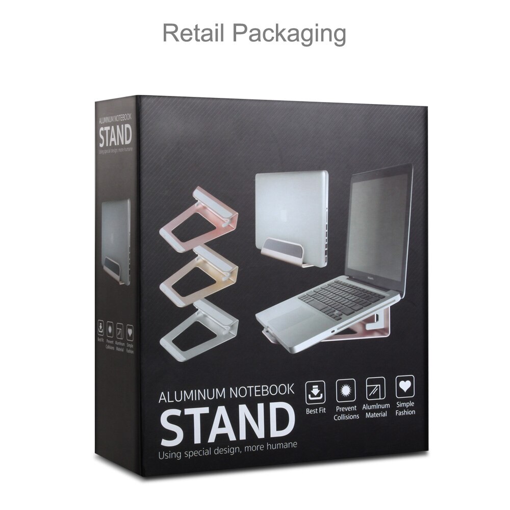2 In 1 Function Aluminum Alloy Vertical Bracket Base/ Ergonomic Laptop Stand Cooling for Macbook Air Pro Retina 11 12 13 15 inch
