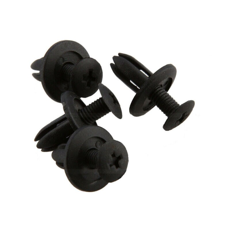 50 Uds. De remaches de plástico de 6mm de diámetro para carrocería de coche, pasador de empuje para guardabarros, sujetadores universales negros para coche, Clip, accesorios para automóvil