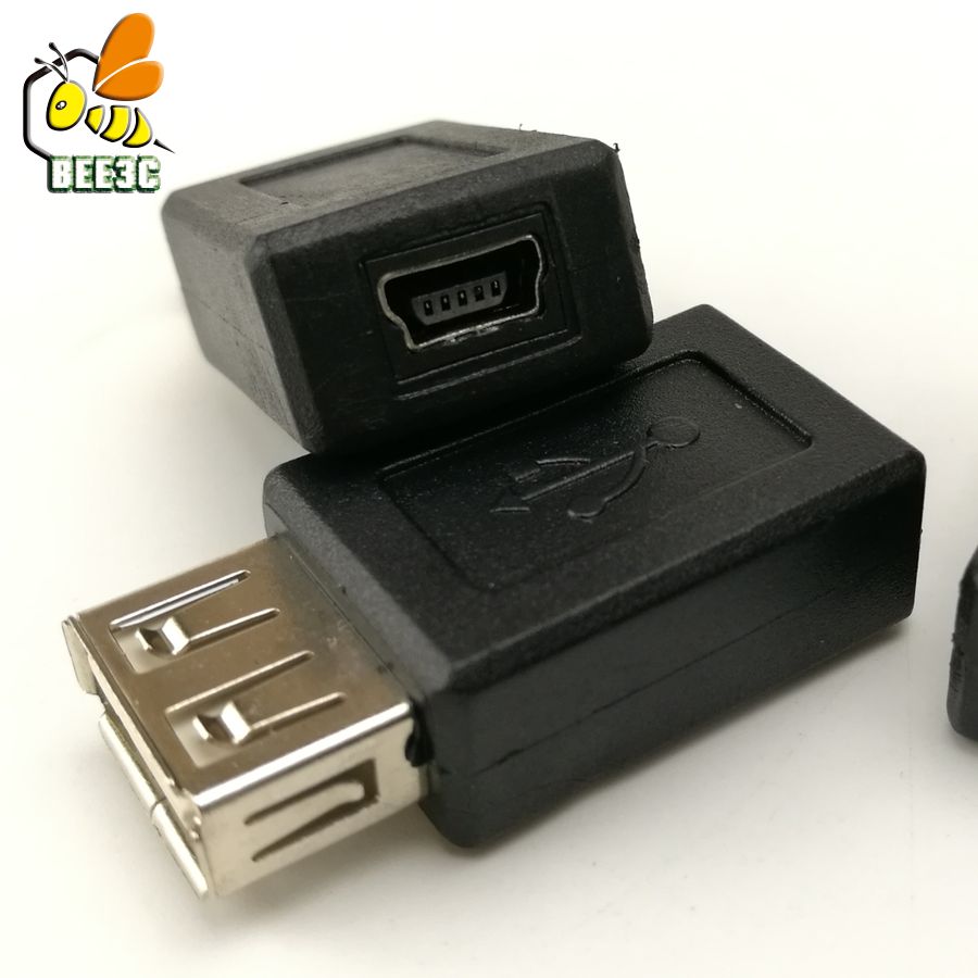USB female to mini usb 5pin female black adapter 100 pcs
