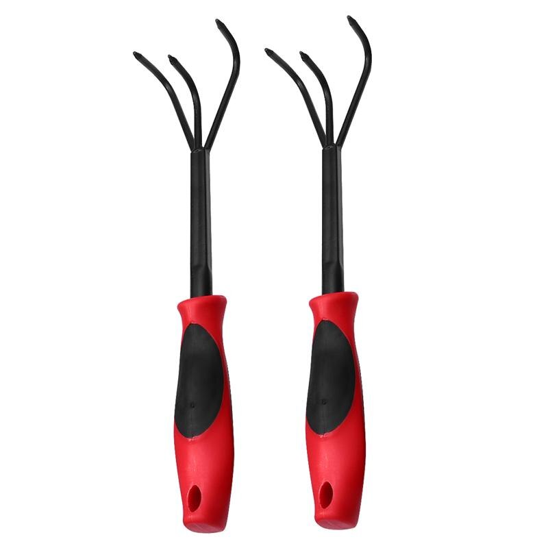 Garden Rake Useful Three Teeth Agricultural Rake Fork Kit Gardening Tool Rake Steel Fork for Park Yard Garden