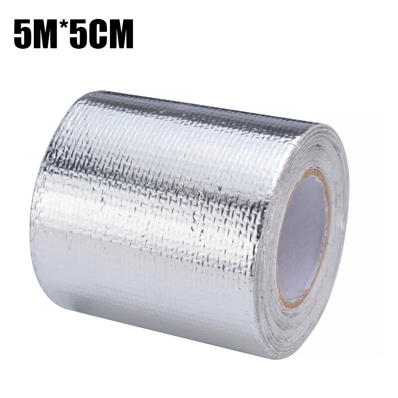 5M Car Thickened Heat Insulation Heat Shield Reflective Aluminum Foil Tape Engine Pipe Cover Auto Temperature Isolated Sticker