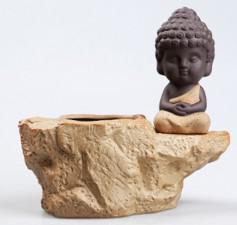 Buddha Ceramic Vase Flower Pots Planters Home Decorative Flower Vases Purple Clay Porcelain Planter: 03