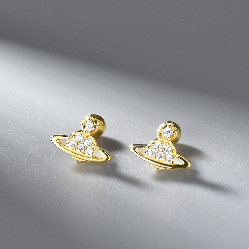 2Pcs Helix Ear Piercing Stud Earrings for Women Zircon Heart Butterfly Ear Tragus Cartilage Piercing Accessories Jewelry: Blue white zinc plated