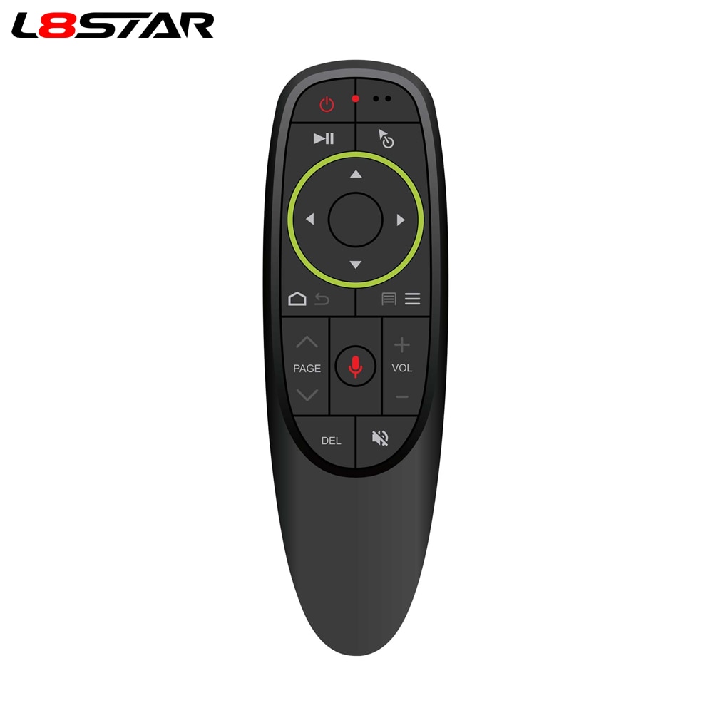 L8 star  g10 fjärrkontroll 2.4g air mouse gyroscope google smart voice ir rf universell fjärrkontroll för android tv box  hk1 x96 mini