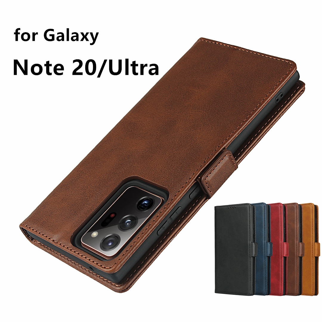 Skórzane etui do Samsung Galaxy Note 20 Ultra 6.7 "6.9" etui z klapką etui na karty magnetyczne przyciąganie pokrywy skrzynka portfel etui