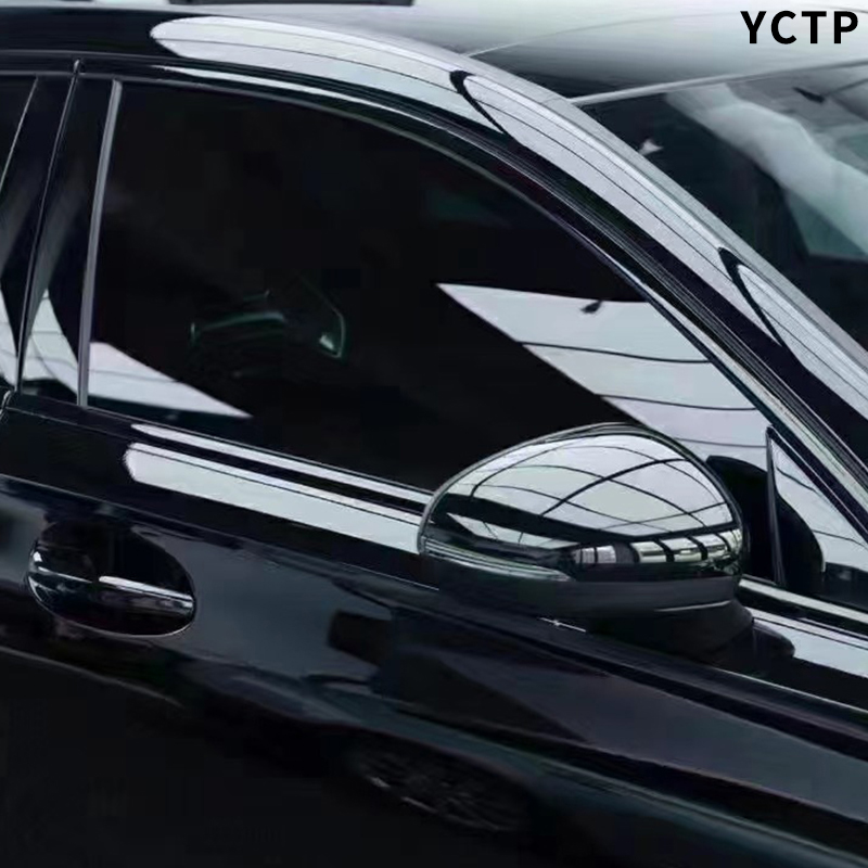 Super brilhante preto carro vinil envoltório filme adesivo preto auto adesivo vinil bolha livre console automático computador portátil capa de pele