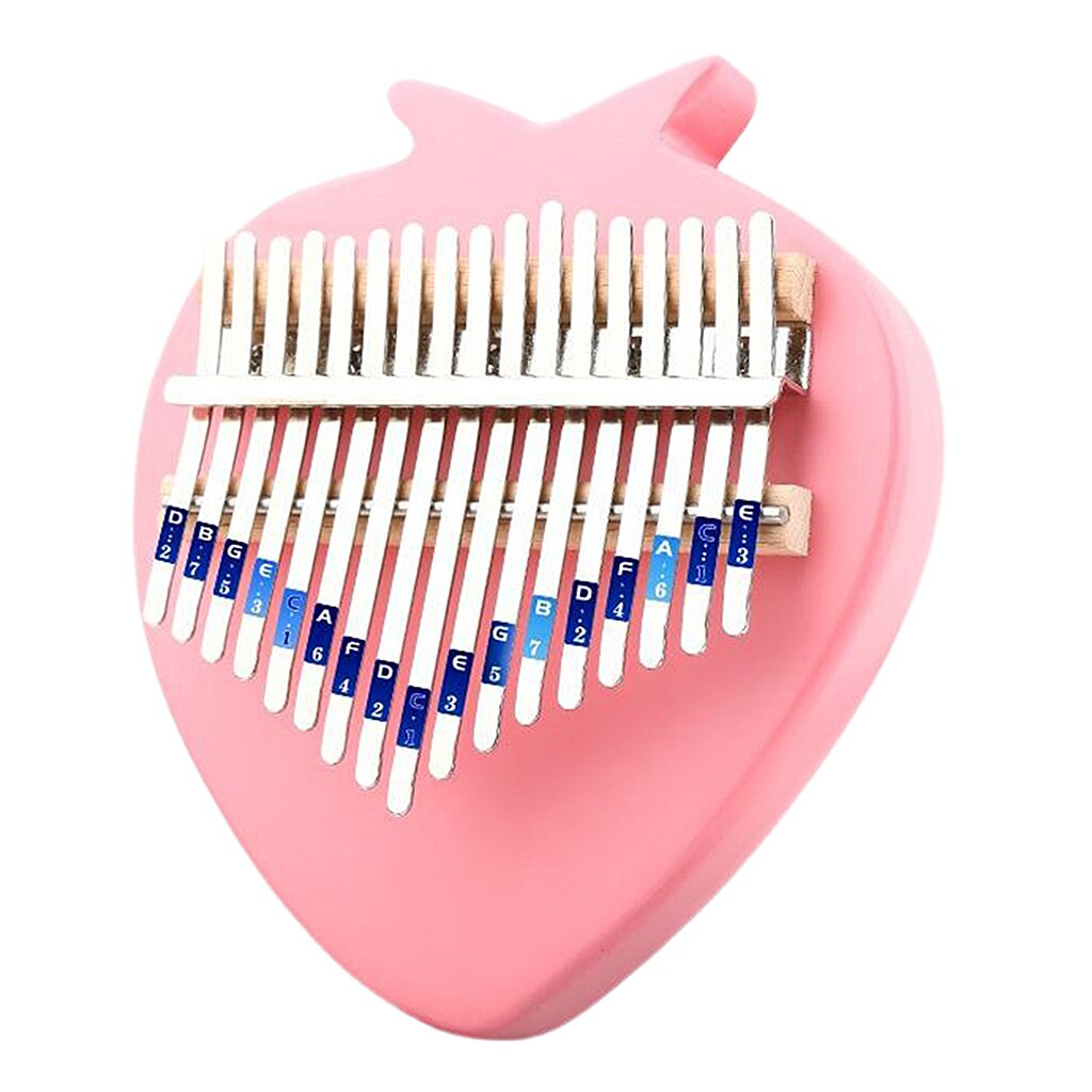 17 Toetsen Kalimba Vinger Musical Draagbare Duim Piano Mbira Instrument Duim Harp Piano Paddestoel Gecko Kalimba: Pink Strawberry