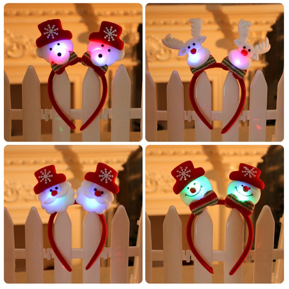 Christmas Shiny Tiara Christmas Reindeer Headband For Children Year Party Decor For Home Christmas Hair Accessories