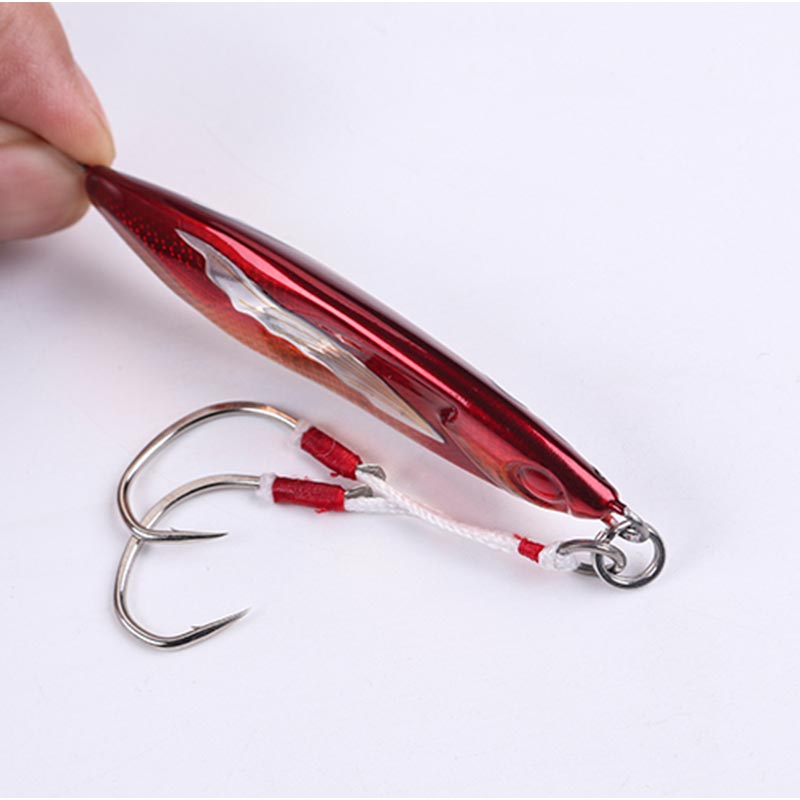 Jakthus bly jigg bete fiske bete metall jigging 80g hårdbete fiske beten 40/60/100g dubbla krokar långsamt jiggande beten