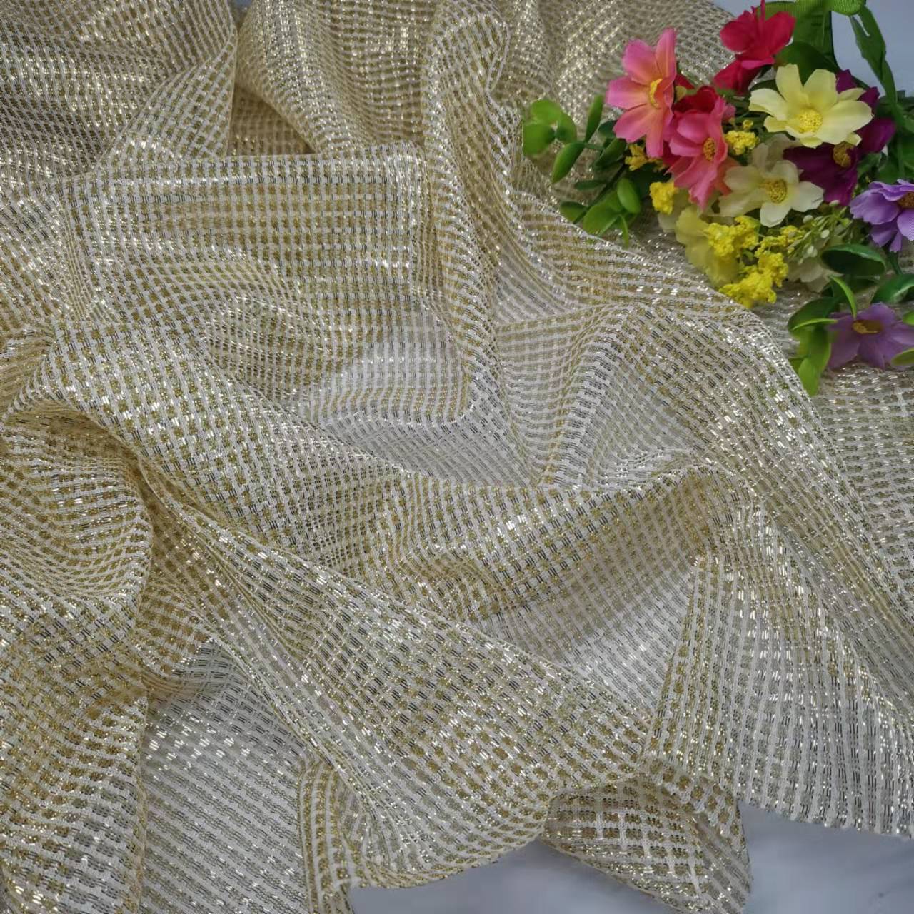 Sparkling Fabric Metallic Stretchy Cosplay Material Shiny Soft Mesh: 1