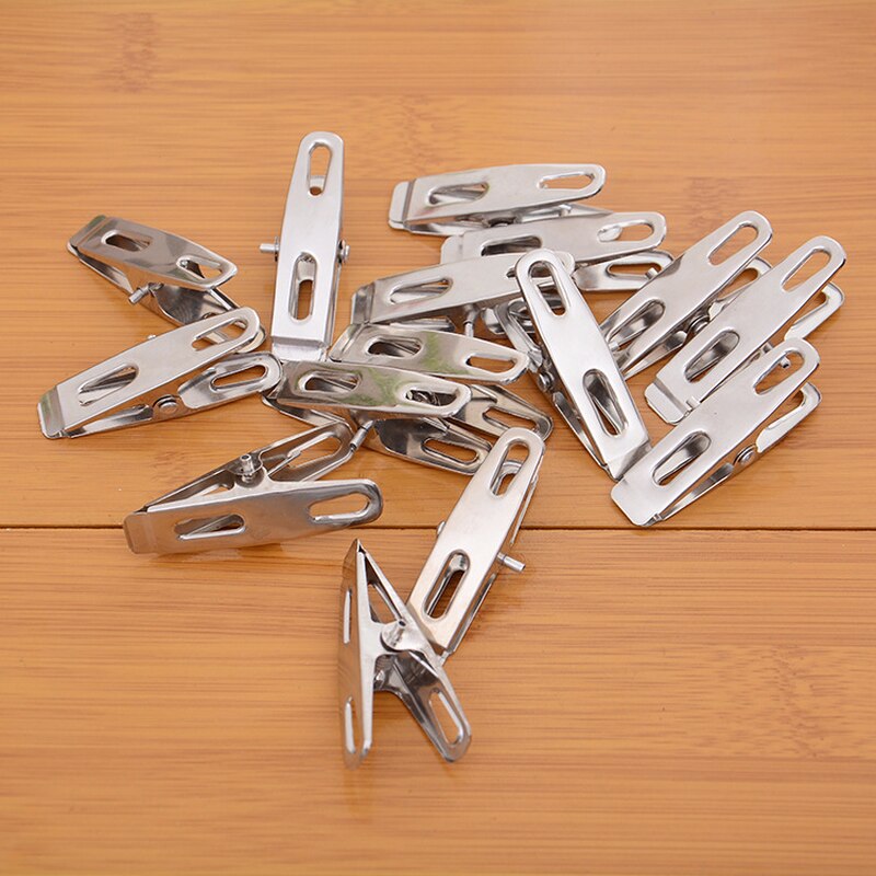 20 stk tøjklemmer i rustfrit stål hængenåle klips taske klip sokker klips tøjklemmer tøj tæppe klemmer køkken gadgets