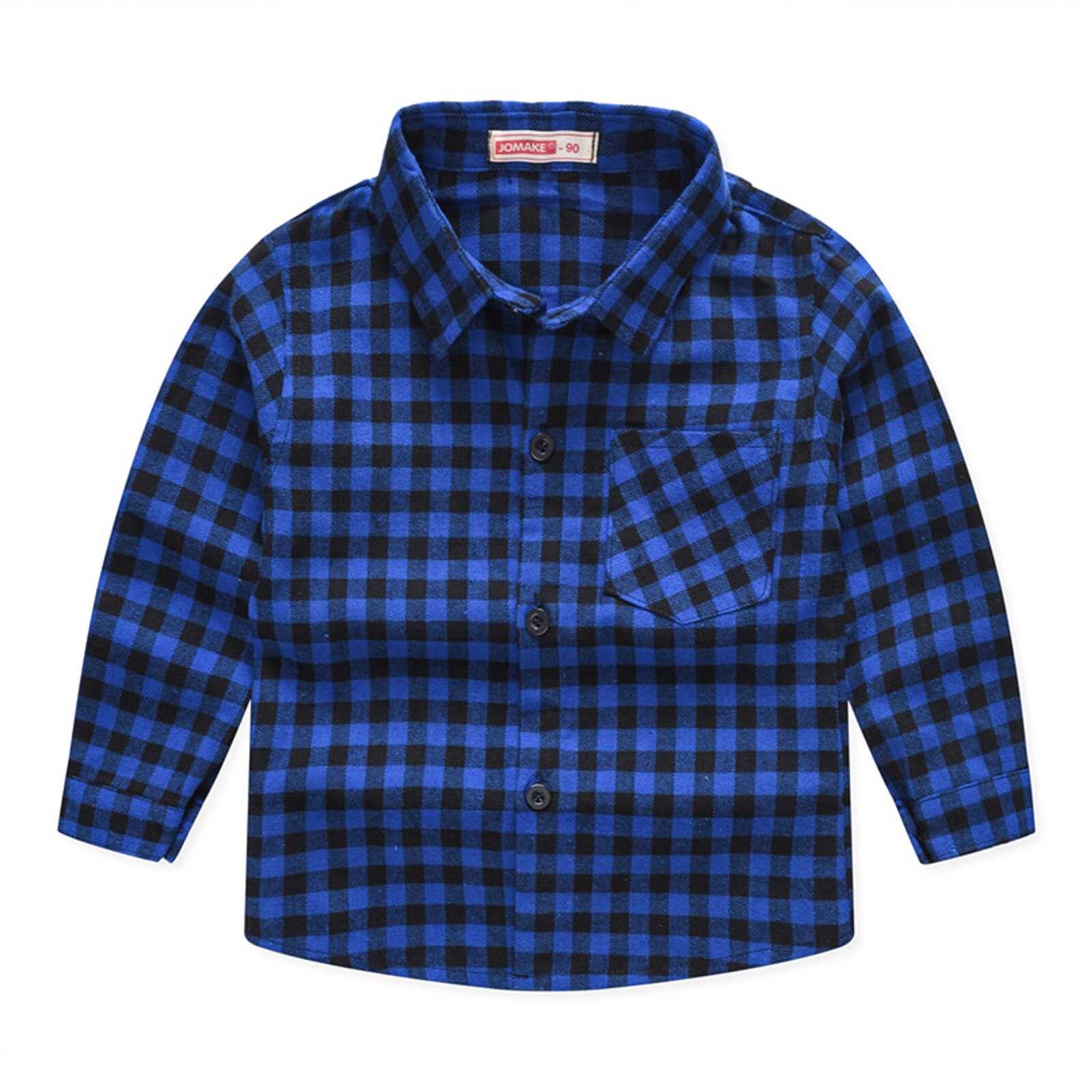 Camisas para niños y niñas, camisas a cuadros británicos, blusa escolar para niños, Tops rojos, ropa para niños de 1, 2, 3, 4, 5, 6, 7 y 8 años: Blue / 120