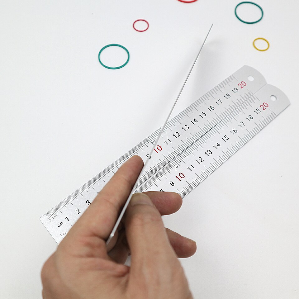 Metal Ruler Aluminum Alloy Straight Rulers Practical Metric And Inches Measurement Double Sided 20-30cm School Office Supplies