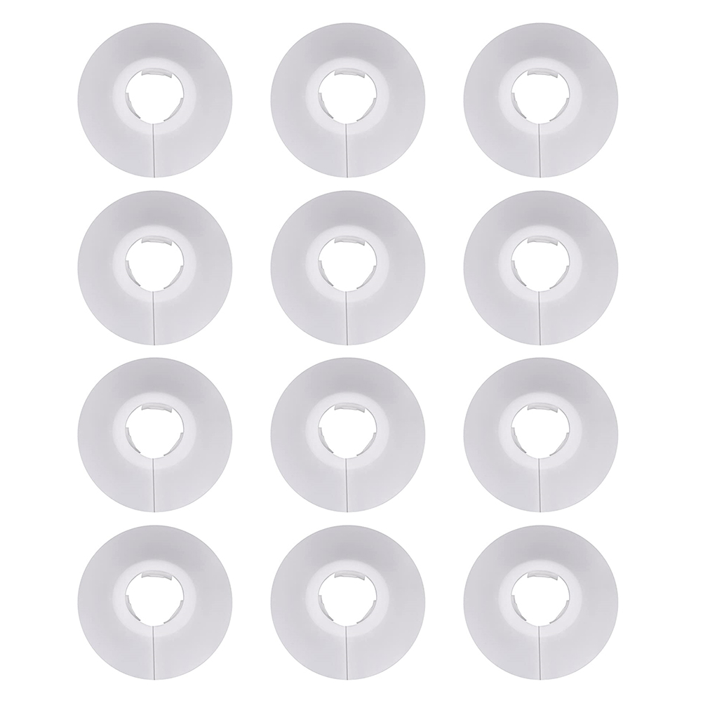 12pcs Pipe Cover Decoration Water Pipe Wall Cover Plastic Radiator Pipe Cover: White