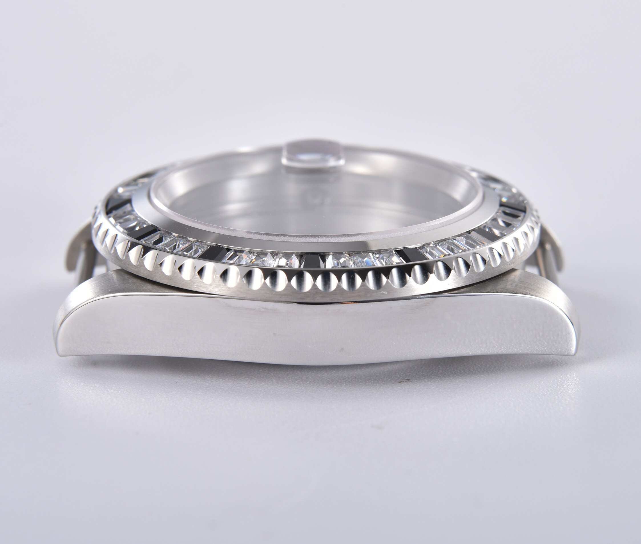 Sapphire Crystal Crystal Bezel Watch Case Stainless Steel 40mm Men R3