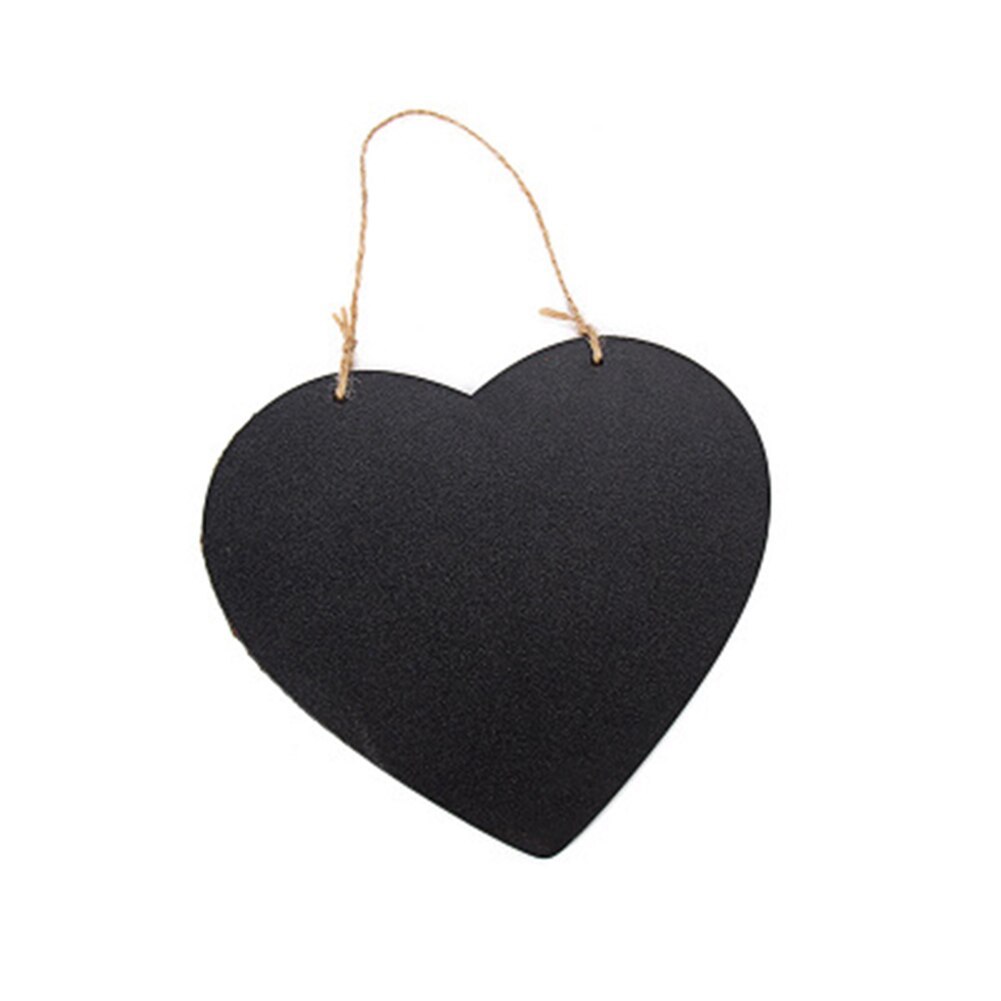 Slate Sign Double Sided Message Board With Hanging Rope For Home Party Direction Signs Multifunctional Message Board: Heart-shaped